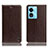 Leather Case Stands Flip Cover Holder H04P for Oppo A1x 5G Brown