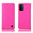 Leather Case Stands Flip Cover Holder H04P for Oppo A54 5G Hot Pink