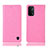 Leather Case Stands Flip Cover Holder H04P for Oppo A54 5G Pink