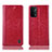 Leather Case Stands Flip Cover Holder H04P for Oppo A54 5G Red