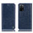 Leather Case Stands Flip Cover Holder H04P for Oppo A55 5G Blue