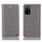 Leather Case Stands Flip Cover Holder H04P for Oppo A55 5G Gray