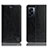 Leather Case Stands Flip Cover Holder H04P for Oppo A57 5G Black