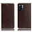 Leather Case Stands Flip Cover Holder H04P for Oppo A57 5G Brown