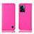 Leather Case Stands Flip Cover Holder H04P for Oppo A57 5G Hot Pink