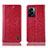 Leather Case Stands Flip Cover Holder H04P for Oppo A57 5G Red