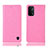 Leather Case Stands Flip Cover Holder H04P for Oppo A74 5G Pink