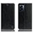 Leather Case Stands Flip Cover Holder H04P for Oppo A77 5G Black