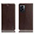 Leather Case Stands Flip Cover Holder H04P for Oppo A77 5G Brown