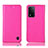 Leather Case Stands Flip Cover Holder H04P for Oppo A93s 5G Hot Pink