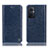 Leather Case Stands Flip Cover Holder H04P for Oppo A96 5G Blue