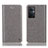 Leather Case Stands Flip Cover Holder H04P for Oppo A96 5G Gray