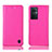 Leather Case Stands Flip Cover Holder H04P for Oppo A96 5G Hot Pink