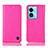Leather Case Stands Flip Cover Holder H04P for Oppo A97 5G Hot Pink