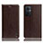 Leather Case Stands Flip Cover Holder H04P for Oppo F21 Pro 5G Brown