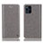 Leather Case Stands Flip Cover Holder H04P for Oppo Find X3 5G Gray