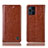 Leather Case Stands Flip Cover Holder H04P for Oppo Find X3 Pro 5G Light Brown