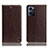 Leather Case Stands Flip Cover Holder H04P for Oppo Find X5 Lite 5G Brown