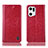 Leather Case Stands Flip Cover Holder H04P for Oppo Find X5 Pro 5G Red