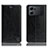Leather Case Stands Flip Cover Holder H04P for Oppo K10 5G Black
