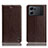 Leather Case Stands Flip Cover Holder H04P for Oppo K10 5G Brown