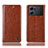 Leather Case Stands Flip Cover Holder H04P for Oppo K10 5G Light Brown