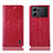Leather Case Stands Flip Cover Holder H04P for Oppo K10 5G Red