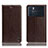 Leather Case Stands Flip Cover Holder H04P for Oppo K9 Pro 5G Brown