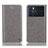 Leather Case Stands Flip Cover Holder H04P for Oppo K9 Pro 5G Gray