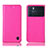 Leather Case Stands Flip Cover Holder H04P for Oppo K9 Pro 5G Hot Pink