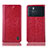 Leather Case Stands Flip Cover Holder H04P for Oppo K9 Pro 5G Red