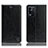 Leather Case Stands Flip Cover Holder H04P for Oppo K9X 5G Black