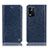 Leather Case Stands Flip Cover Holder H04P for Oppo K9X 5G Blue