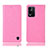 Leather Case Stands Flip Cover Holder H04P for Oppo K9X 5G Pink