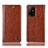 Leather Case Stands Flip Cover Holder H04P for Oppo Reno5 Z 5G Light Brown