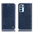 Leather Case Stands Flip Cover Holder H04P for Oppo Reno6 5G Blue