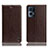 Leather Case Stands Flip Cover Holder H04P for Oppo Reno7 Pro 5G Brown