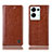 Leather Case Stands Flip Cover Holder H04P for Oppo Reno8 Pro 5G Light Brown