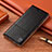 Leather Case Stands Flip Cover Holder H04P for Samsung Galaxy S21 5G Black