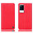 Leather Case Stands Flip Cover Holder H04P for Vivo iQOO 8 Pro 5G Red