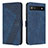 Leather Case Stands Flip Cover Holder H04X for Google Pixel 6a 5G Blue