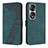 Leather Case Stands Flip Cover Holder H04X for Huawei Honor 70 Pro 5G Green