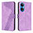 Leather Case Stands Flip Cover Holder H04X for Huawei Honor X7 Purple