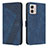 Leather Case Stands Flip Cover Holder H04X for Motorola Moto G53 5G Blue