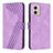 Leather Case Stands Flip Cover Holder H04X for Motorola Moto G53y 5G Purple