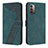 Leather Case Stands Flip Cover Holder H04X for Nokia G11 Green