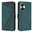 Leather Case Stands Flip Cover Holder H04X for Realme 10 Pro+ Plus 5G Green