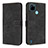 Leather Case Stands Flip Cover Holder H04X for Realme C21Y Black