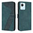 Leather Case Stands Flip Cover Holder H04X for Realme C30s Green