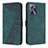 Leather Case Stands Flip Cover Holder H04X for Realme C35 Green